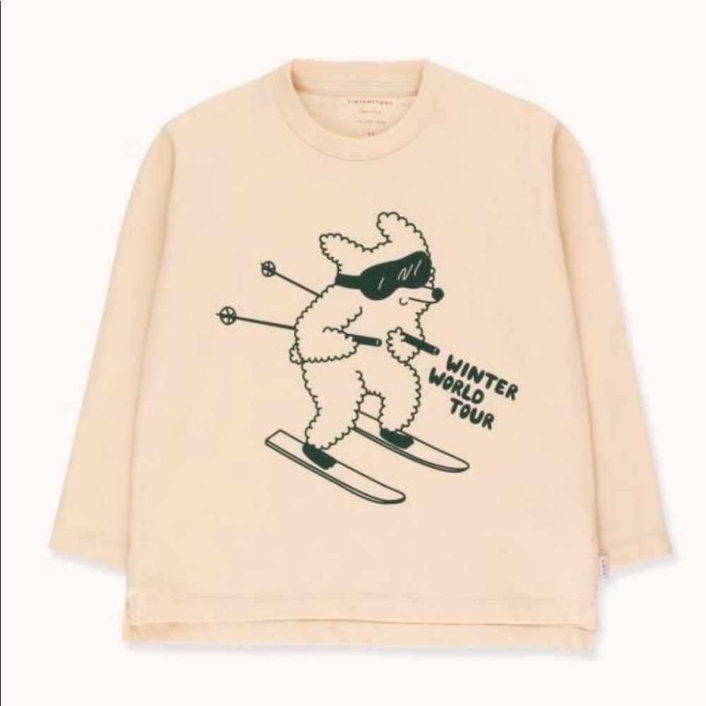 NWT Tiny Cottons Skiing Dog Tee